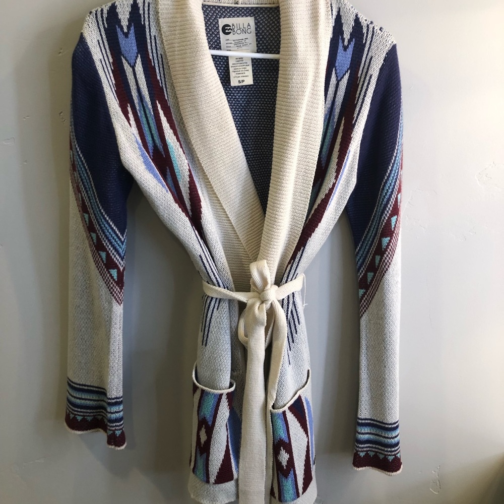 Billabong Aztec Tie Waist Cardigan